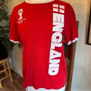 FIFA 2014 Brasil Official World Cup England Football Jersey Shirt Men's M Red